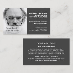 Personalized Photograph, History Tutor, Teacher Business Card