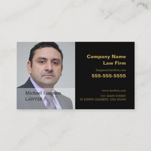Personalized Photograph, Legal Professional Business Card (Front)