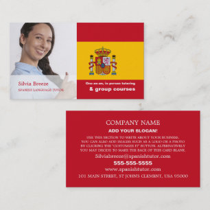 Personalized Photograph, Spanish Language Tutor Business Card