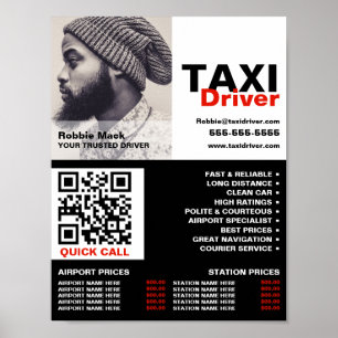 Personalized Photograph, Taxi Driver - Price List Poster