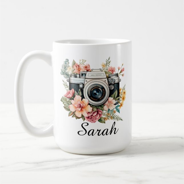 Personalized Photographer Mug, Camera Lover Gift Coffee Mug (Left)