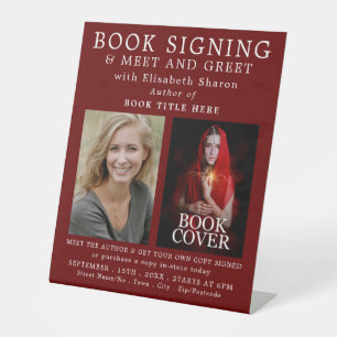 Personalized Photos, Author's Book Signing Advert Pedestal Sign