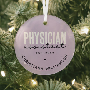 Personalized Physician Assistant PA Graduation Glass Tree Decoration