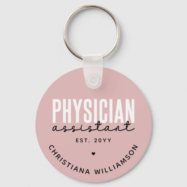 Personalized Physician Assistant PA Graduation Key Ring (Front)