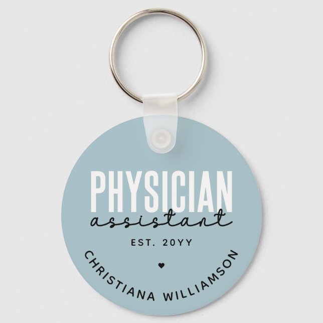 Personalized Physician Assistant PA Graduation Key Ring (Front)