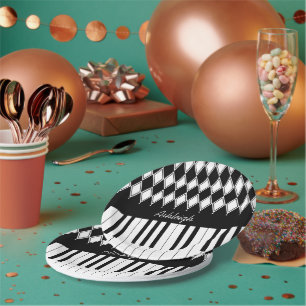 Personalized Piano Keys and Diamonds Paper Plate