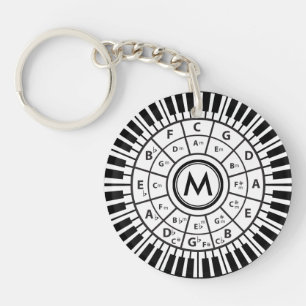 Personalized Piano Keys Circle of Fifths Key Ring