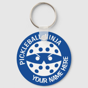 Personalized Pickleball Ninja 2  blue Key Ring