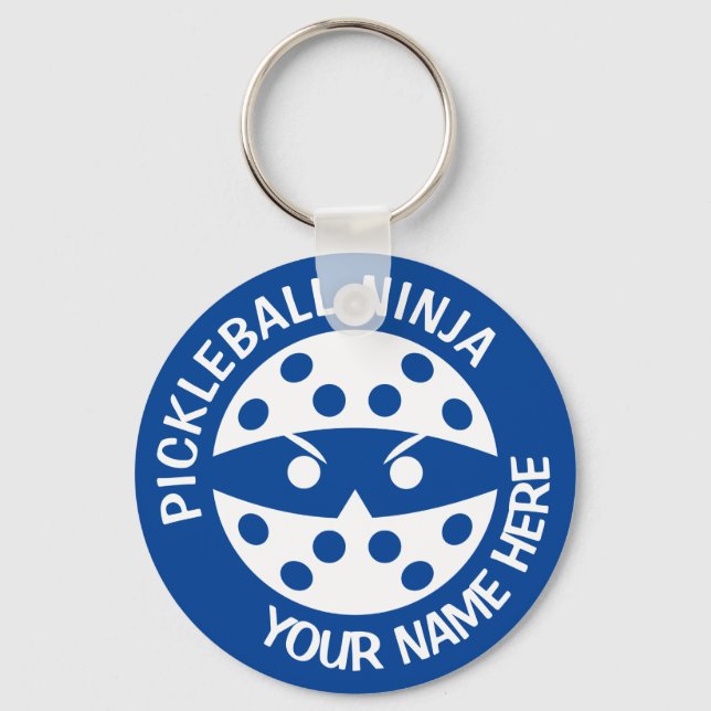 Personalized Pickleball Ninja 2  blue Key Ring (Front)