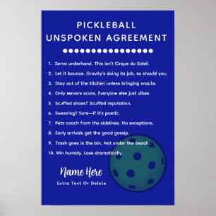 Personalized Pickleball Rules UNSPOKEN Poster