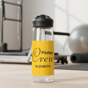Personalized Pilates Crew Reformer Or Mat Yellow Water Bottle