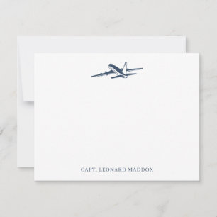 Personalized Pilot Stationery Airplane Note Cards 