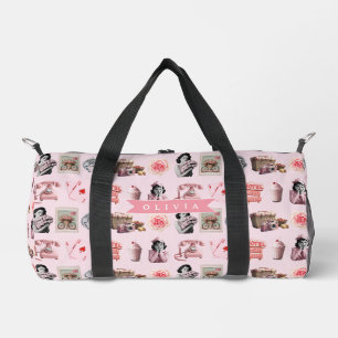 Personalized Pin-Up Glam Old Hollywood Retro Duffle Bag