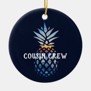 Personalized Pineapple Tropical Sunset  Ceramic Ornament