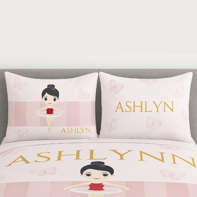 Personalized Pink Ballerina & Butterfly Pillowcase (Creator Uploaded)