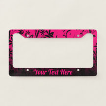 Personalized Pink & Black Ombre Floral