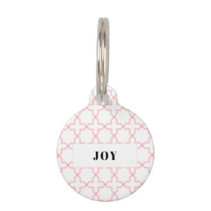 Personalized Pink Blush Pattern Pile Pet Tag