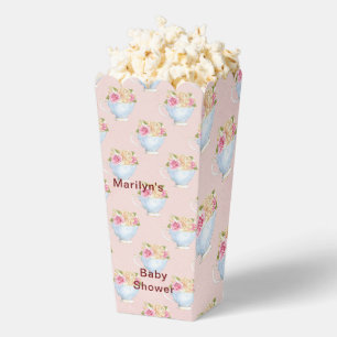 Personalized Pink Boho Florals Popcorn Box