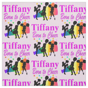 PERSONALIZED PINK BORN TO CHEER CHEERLEADER FABRIC