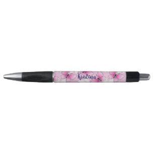 Personalized Pink Butterfly Cute Kawaii Pen