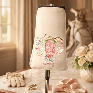 Personalized Pink Coquette Golf Monogram Head Cover