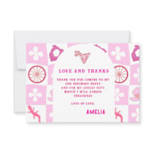 Personalized Pink Cowgirl Checkered Birthday