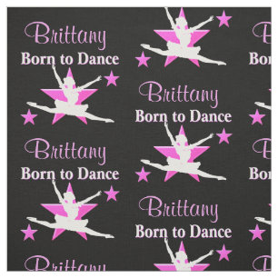 PERSONALIZED PINK DANCING STAR FABRIC