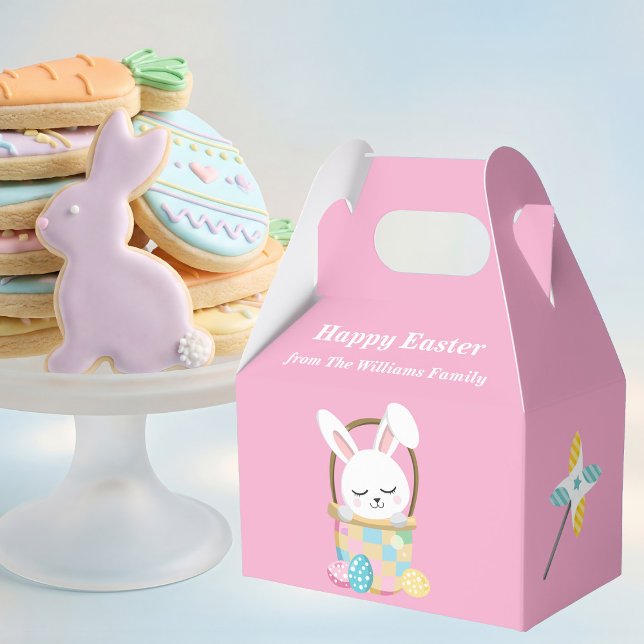 Personalized Pink Easter Bunny Party Favour Box (Creator Uploaded)
