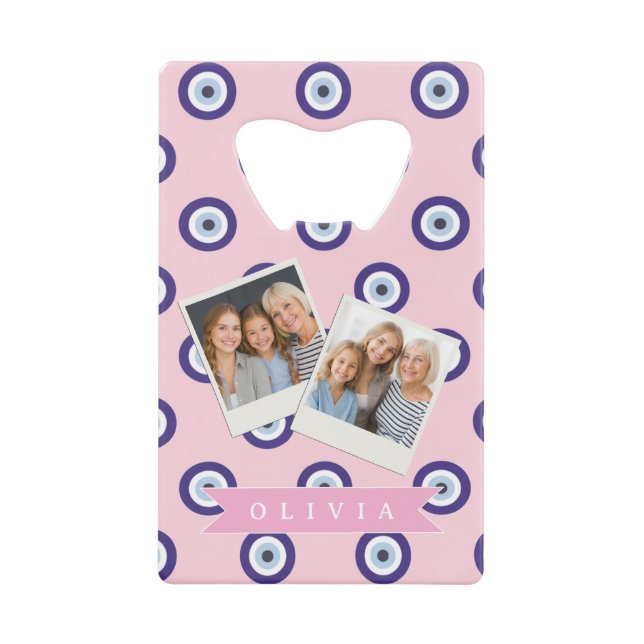 Personalized Pink Evil Eye Pattern Gifts With Name (Front)