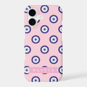 Personalized Pink Evil Eye Pattern Gifts With Name