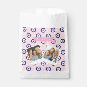 Personalized Pink Evil Eye Pattern Gifts With Name Favour Bag
