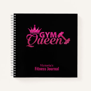 Personalized Pink Faux Glitter Gym Queen Journal