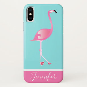 Personalized Pink Flamingo iPhone X Case
