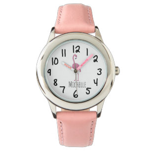  Personalized Pink Flamingo Girl's Watch