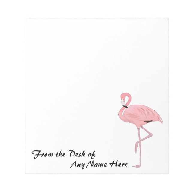 Personalized Pink Flamingo Stationery Notepad (Front)
