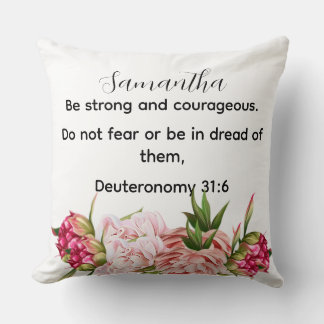 Personalized pink floral bible verse Christian  Cushion