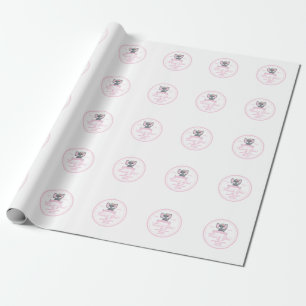 Personalized Pink floral Elephant Baby Shower  Wrapping Paper