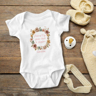 Personalized Pink Florals Baby Girl Gift Baby Bodysuit