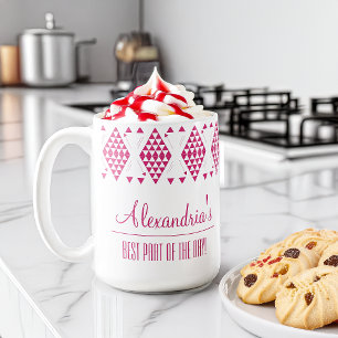 Personalized Pink Geometric Triangles  Coffee Mug