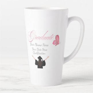 Personalized Pink Graduate Gift, Custom Name  Latte Mug