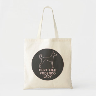 Personalized Pink Grey Podenco Dog Tote Bag