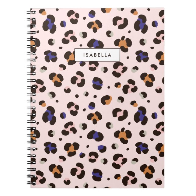 Personalized Pink Leopard Print Notebook (Front)