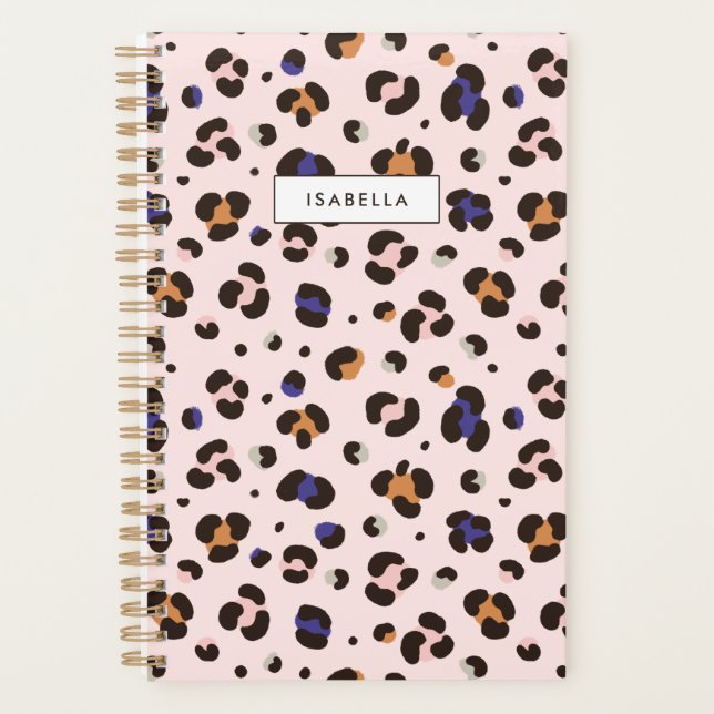 Personalized Pink Leopard Print Planner (Front)
