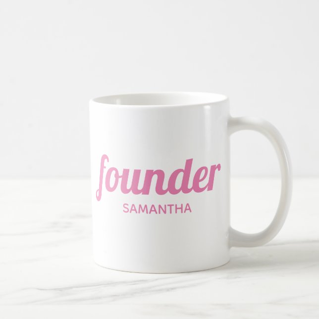 Personalized Pink modern professional boss founder Coffee Mug (Right)