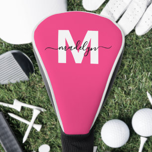 Personalized Pink Monogram Name Golf Head Cover