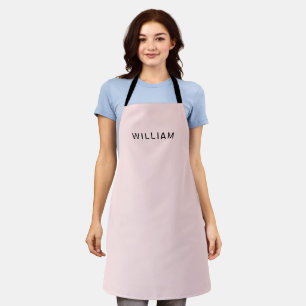 Personalized Pink & Name Monogram   Elegant Custom Apron