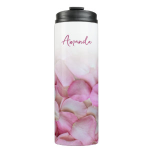 PERSONALIZED PINK PETALS THERMAL TUMBLER