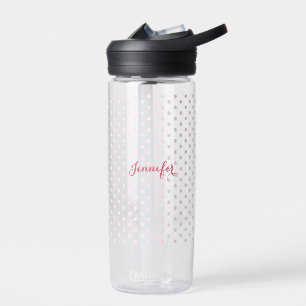 Personalized Pink Polka Dots Monogram Kids Girls Water Bottle