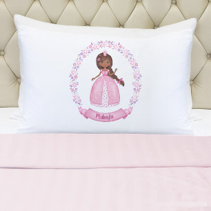 Personalized Pink Princess Girl Pillowcase