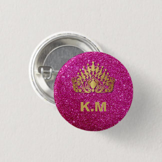 Personalized Pink Princess Nail Manicure 3 Cm Round Badge
